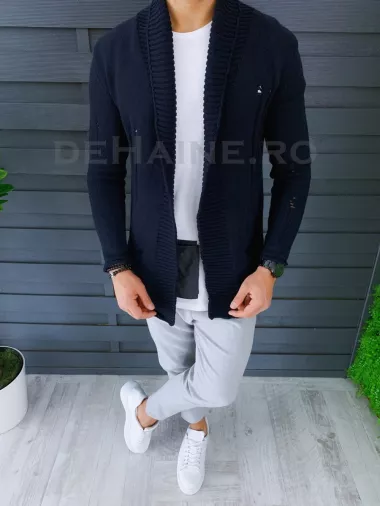 Cardigan barbati bleumarin slim fit ZR T3596 P19-1.1